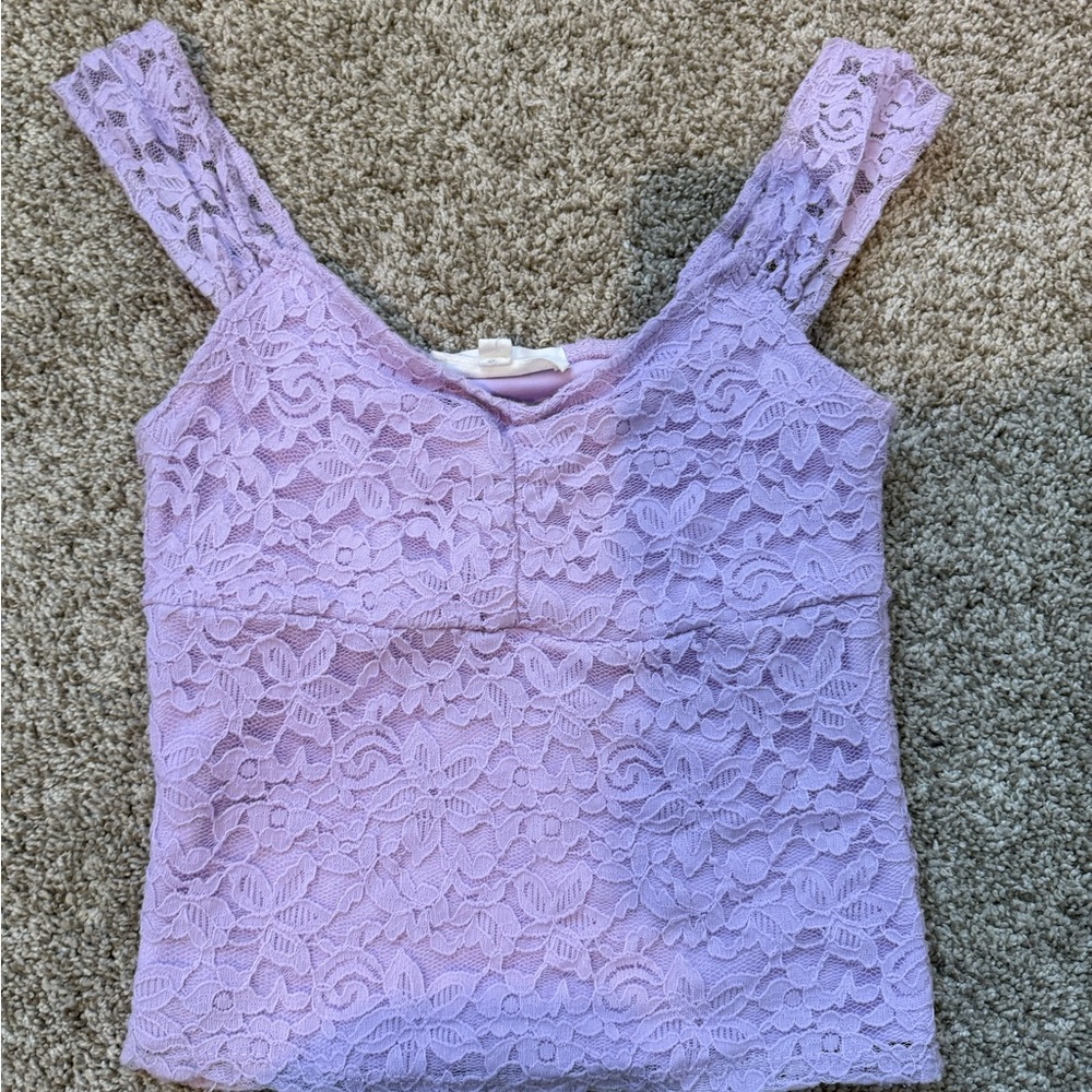 Elegant Lavender Lace Women's Top